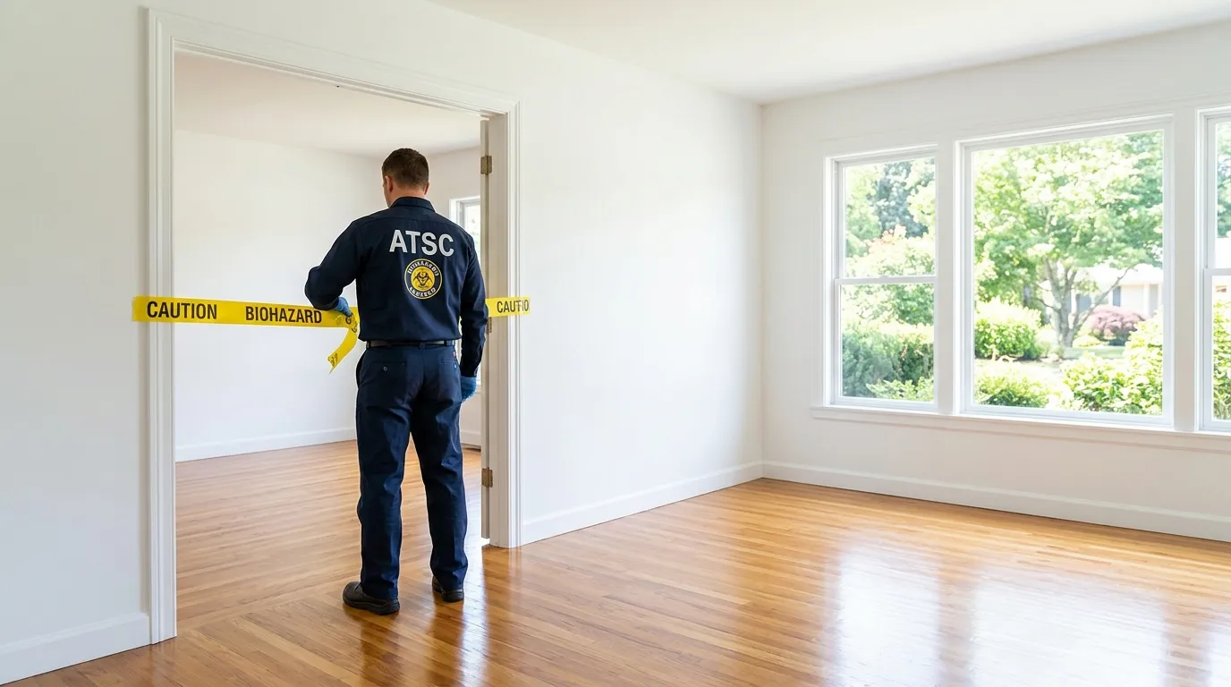 Certified biohazard cleanup crew performing Trauma Scene Cleanup in Bustleton